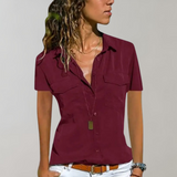 Aurora - Zomerse damesblouse met korte mouwen