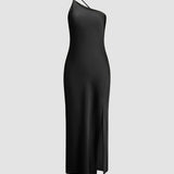 Katharina | Elegante Rugloze Satijnen Jurk voor Bruiloft en Feest