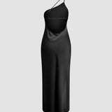 Katharina | Elegante Rugloze Satijnen Jurk voor Bruiloft en Feest
