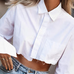 Geknipte Damesblouse met Raw Cut – Modern, Urban & Statementsterk