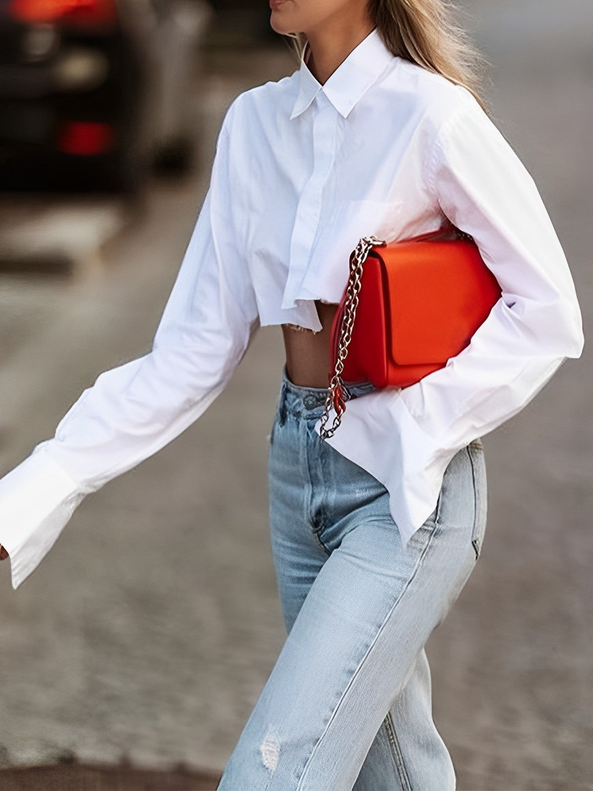 Geknipte Damesblouse met Raw Cut – Modern, Urban & Statementsterk