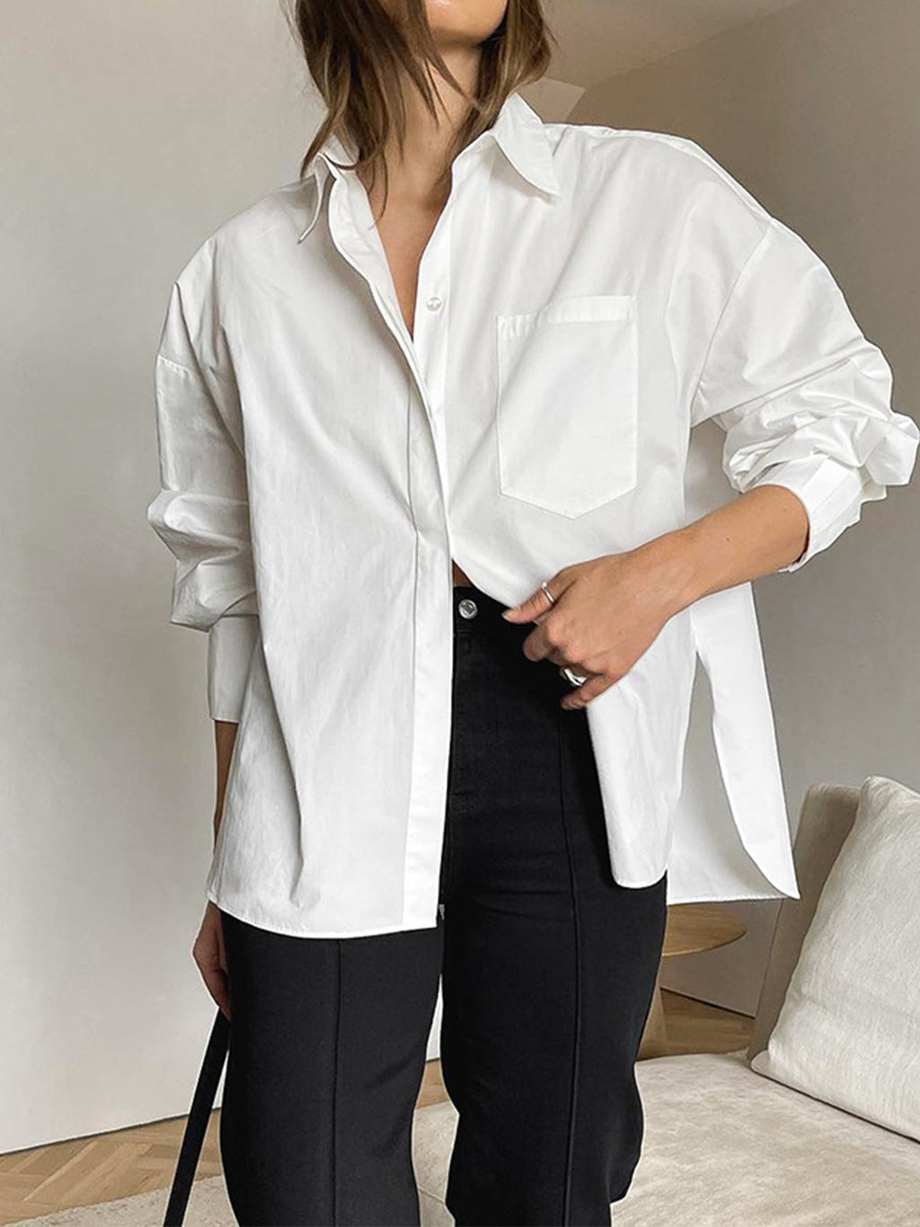 Klassieke Oversized Damesblouse – Tijdloos, Veelzijdig & Minimalistisch