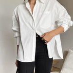 Klassieke Oversized Damesblouse – Tijdloos, Veelzijdig & Minimalistisch