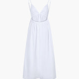 Elena | Rugloos Maxi-jurk met Cut-Out – Tijdloze Zomer-Elegantie