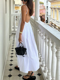 Elena | Rugloos Maxi-jurk met Cut-Out – Tijdloze Zomer Elegantie
