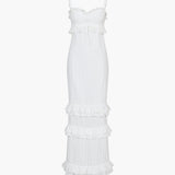 Hanna | Romantische kantjurk met ruches – Feminine elegantie in wit