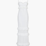 Hanna | Romantische kantjurk met ruches – Feminine elegantie in wit
