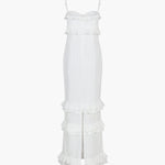 Hanna | Romantische kantjurk met ruches – Feminine elegantie in wit