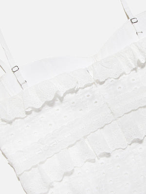 Hanna | Romantische kantjurk met ruches – Feminine elegantie in wit