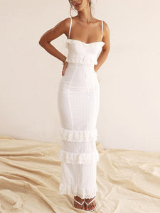 Hanna | Romantische kantjurk met ruches – Feminine elegantie in wit