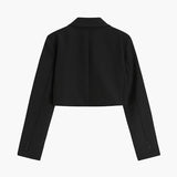 Selina | Trendy zwarte cropped blazer voor dames als kantooroutfit