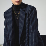 Luise | Klassieke Marineblauwe Nadelstrepen Blazer voor Dames