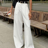 Stijlvolle Brede Pantalon Dames | Luxe Zwarte Pantalon | Tijdloze Elegantie