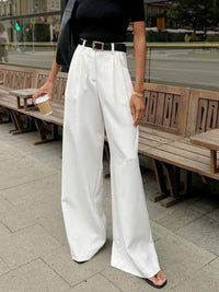 Stijlvolle Brede Pantalon Dames | Luxe Zwarte Pantalon | Tijdloze Elegantie