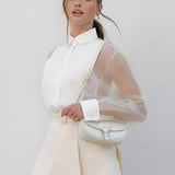 Elegante Damesblouse met Transparante Mouwen – Stijlvol, Vrouwelijk & Tijdloos