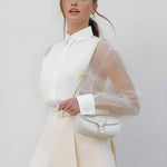 Elegante Damesblouse met Transparante Mouwen – Stijlvol, Vrouwelijk & Tijdloos