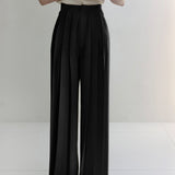 Plissé Hoge Taille Wijde Pantalon Voor Modieuze Vrouwen – Elegant Design, Comfortabele Pasvorm & Ideaal Voor Zowel Dagelijks Gebruik Als Speciale Gelegenheden.