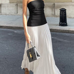 Elise | Stijlvolle Bustier-Top & Vloeiende Maxi-Rok voor een Elegante Look