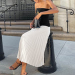 Elise | Stijlvolle Bustier-Top & Vloeiende Maxi-Rok voor een Elegante Look