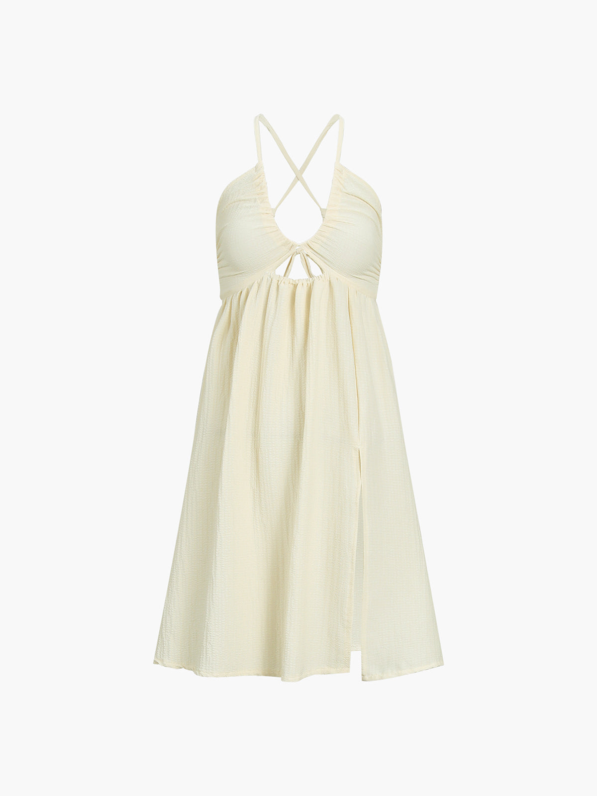 Hadley | Luchtige Midi-jurk met Cut-Out, Spaghettibandjes en Hoge Split