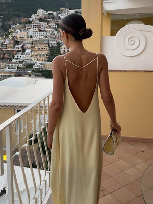 Mathilda | Luxe Slipdress met diepe ruguitsnijding – Elegante Avondmode