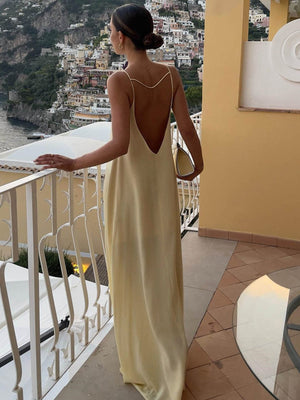 Mathilda | Luxe Slipdress met diepe ruguitsnijding – Elegante Avondmode