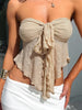 Sienna | Bandeau-top met strik in Beige