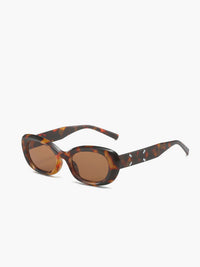 Ovale Retro Zonnebril met Luipaardprint en UV Bescherming