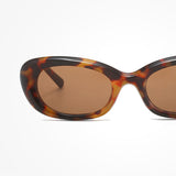Ovale Retro Zonnebril met Luipaardprint en UV Bescherming