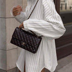 Witte oversized shirtjurk met strepen – Streetstyle-look