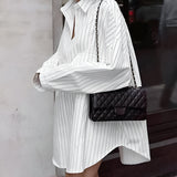 Witte oversized shirtjurk met strepen – Streetstyle-look
