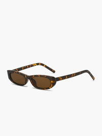 Smalle Retro Zonnebril met Luipaardprint en UV Bescherming