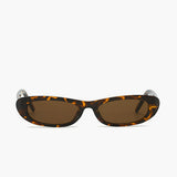 Smalle Retro Zonnebril met Luipaardprint en UV Bescherming