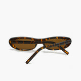 Smalle Retro Zonnebril met Luipaardprint en UV Bescherming