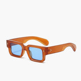 Retro Vierkante Zonnebril met Gekleurde Glazen en UV Bescherming