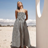 Miriam | Elegante Zomerjurk met Strepenpatroon & Smock-Bovenstuk