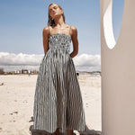 Miriam | Elegante Zomerjurk met Strepenpatroon & Smock-Bovenstuk