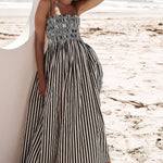 Miriam | Elegante Zomerjurk met Strepenpatroon & Smock-Bovenstuk
