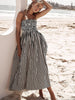 Miriam | Elegante Zomerjurk met Strepenpatroon & Smock-Bovenstuk