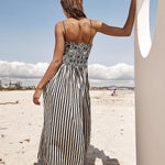 Miriam | Elegante Zomerjurk met Strepenpatroon & Smock-Bovenstuk