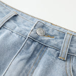 Sofia | Dames Midi Rok van Denim met Voorsplit