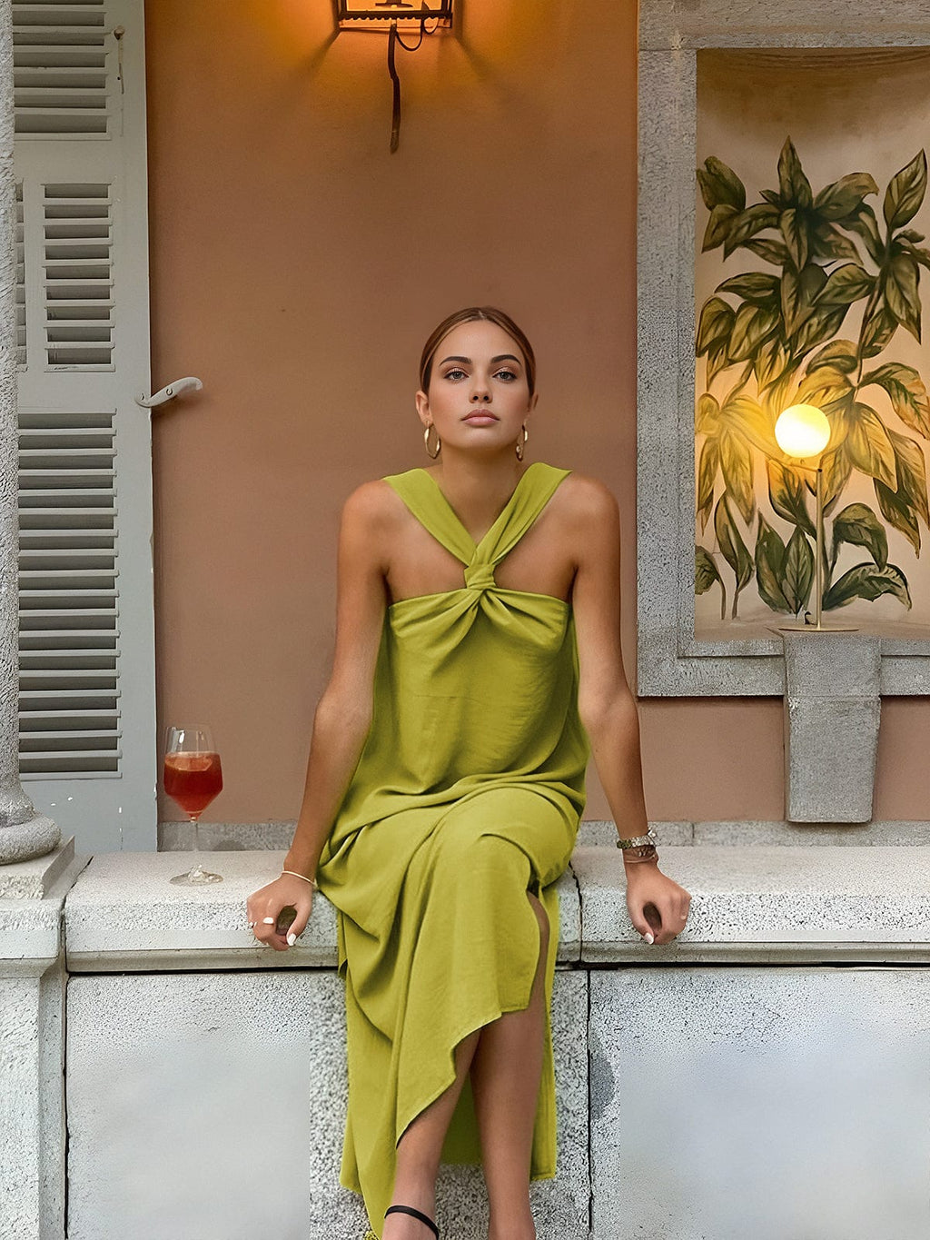 Franziska | Elegante Haltermaxi-jurk voor stijlvolle optredens