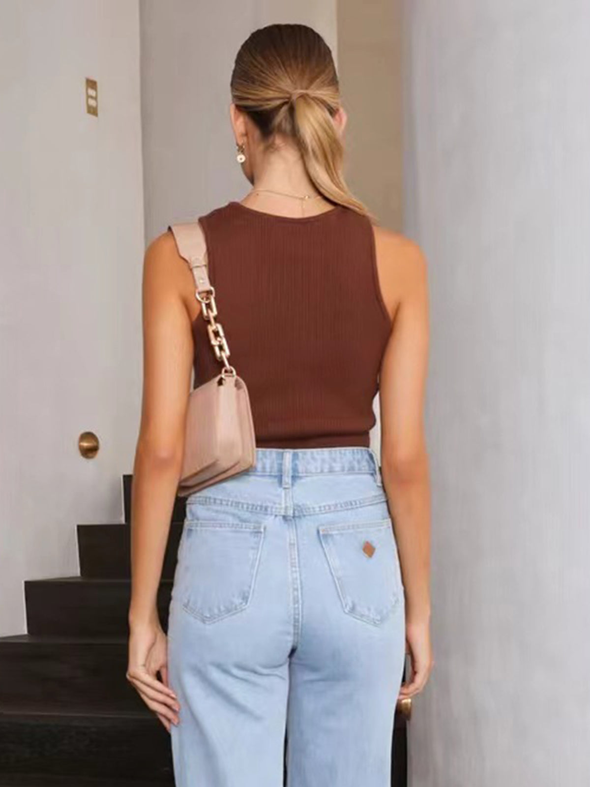 Marie | Mouwloos Bodycon Ribbreisel Tanktop