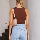 Marie | Mouwloos Bodycon Ribbreisel Tanktop