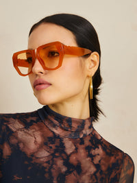 Oversized Retro Zonnebril met Gekleurde Glazen en UV Bescherming