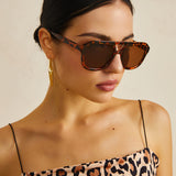 Trendy Zonnebril met Luipaardprint en UV Bescherming