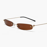 Smalle Retro Zonnebril met Ovale Glazen en UV Bescherming
