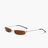 Smalle Retro Zonnebril met Ovale Glazen en UV Bescherming