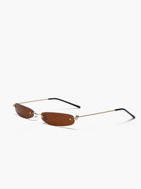 Smalle Retro Zonnebril met Ovale Glazen en UV Bescherming
