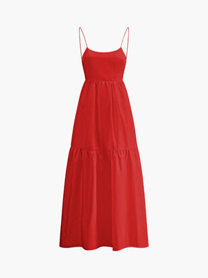 Rosa | Luchtige Maxijurk met Spaghetti Bandjes – Zomerse Chic